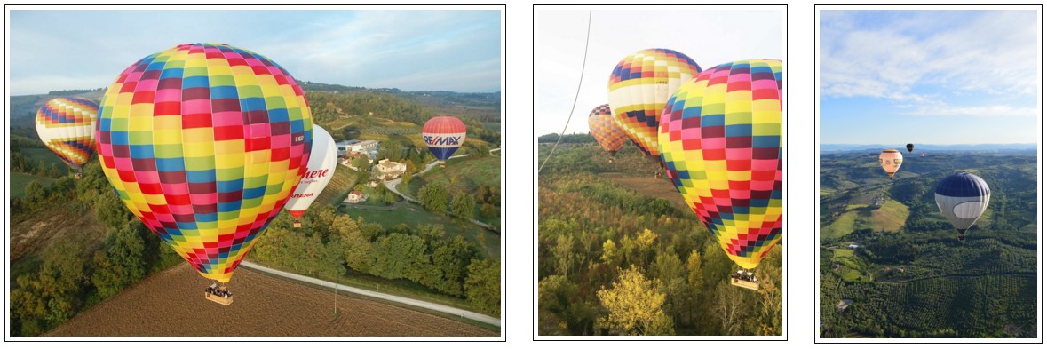 Ballooning in Tuscany over chianti valley