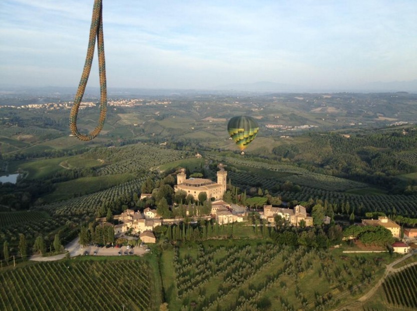 View of Castle Casole, photographed by another balloon.