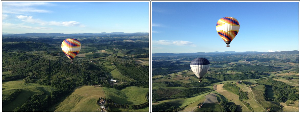 Balloon in Tuscany over the chianti area