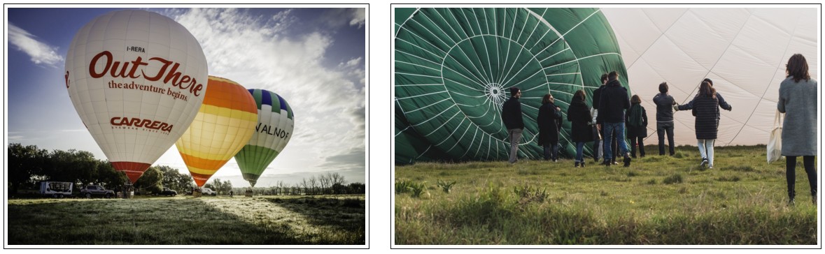 Hot air Balloon in tuscany over Siena