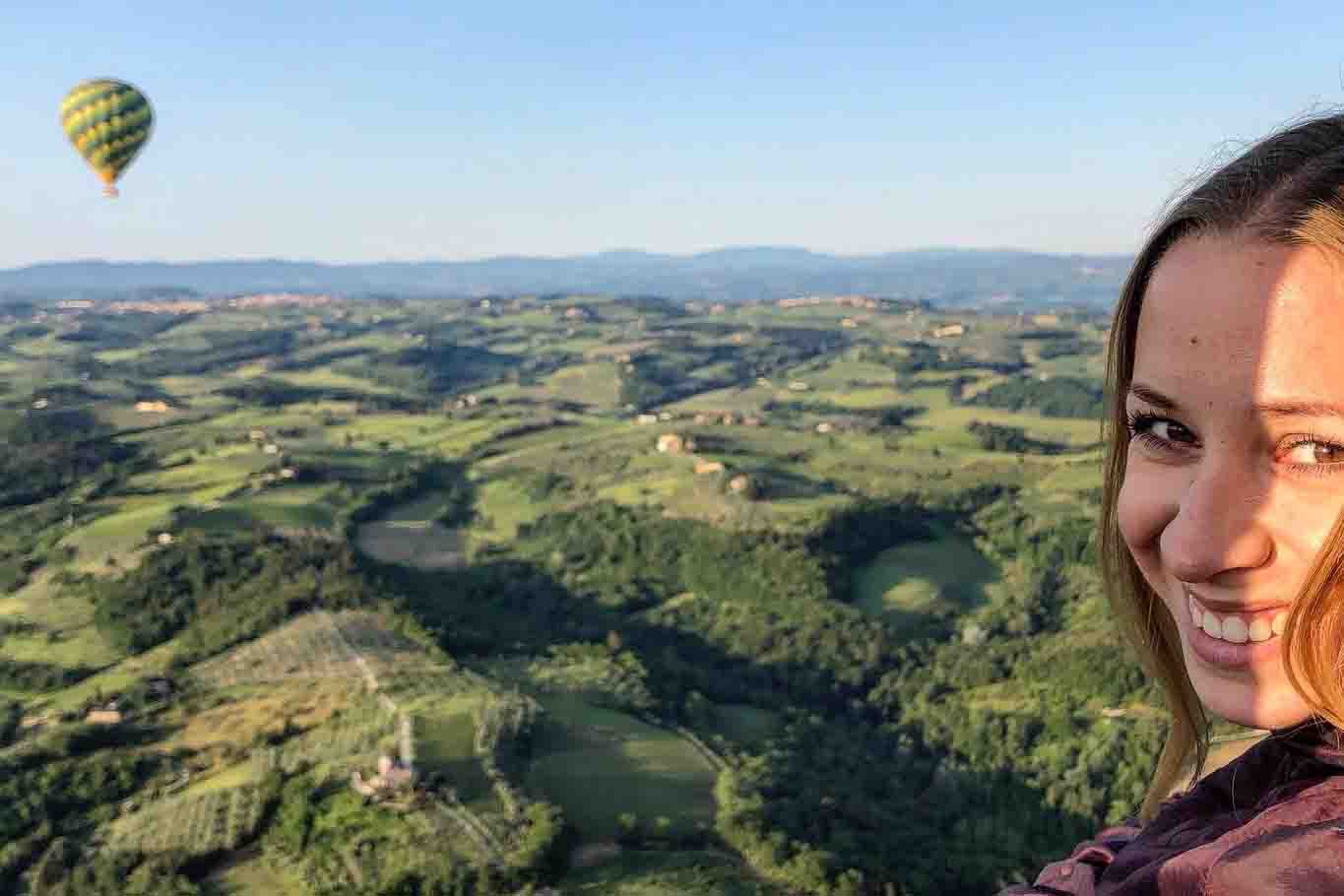 View of tuscany on the Balloon